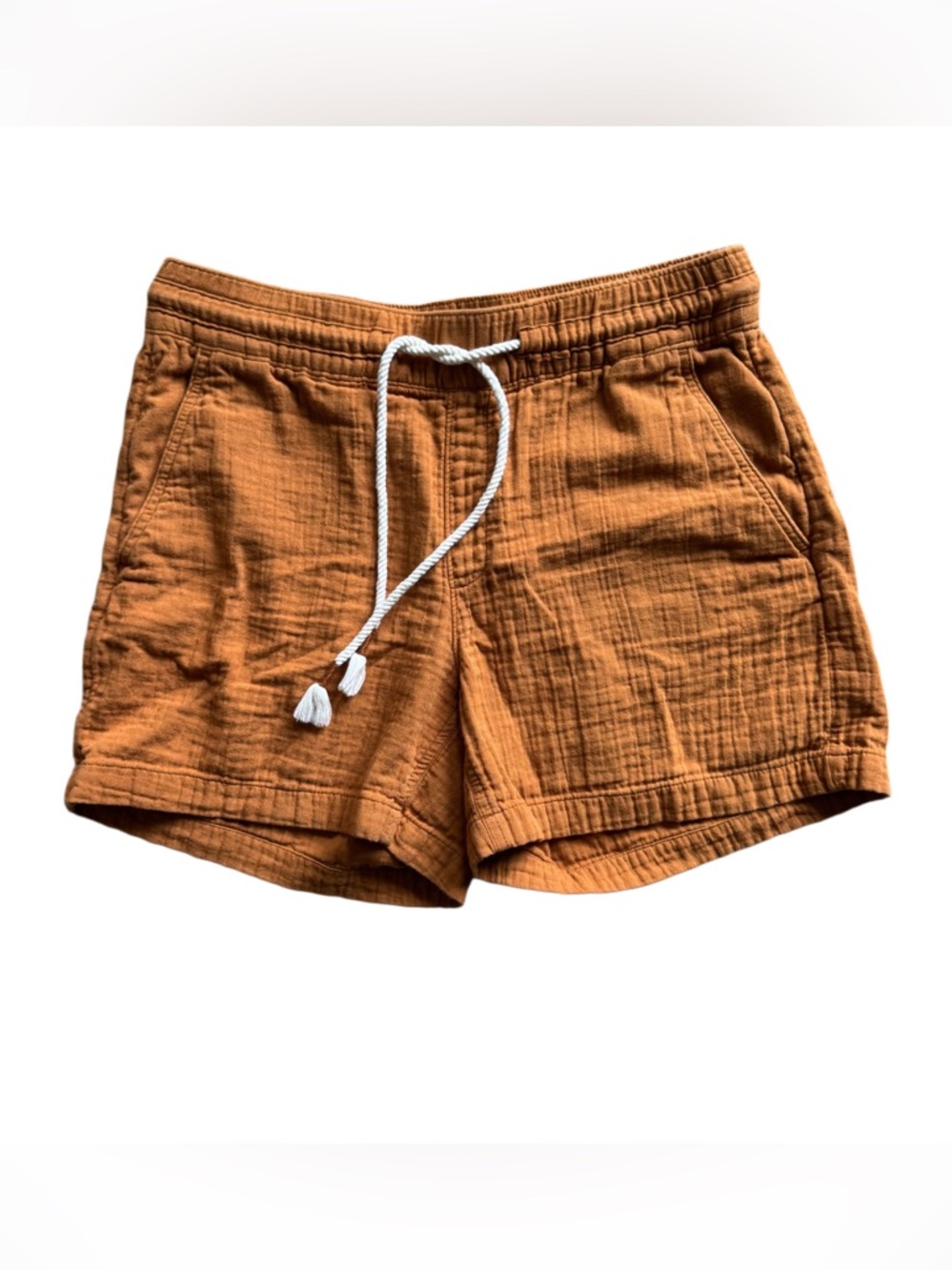 Old Navy 100% Cotton Casual Rust Orange Gauze Drawstring Shorts
